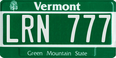 VT license plate LRN777