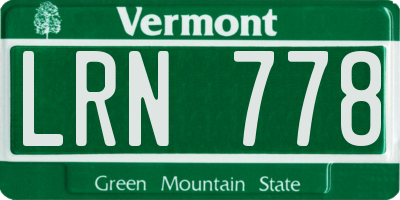 VT license plate LRN778