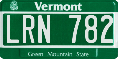 VT license plate LRN782