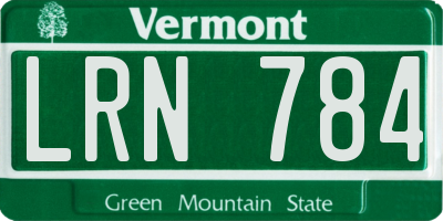 VT license plate LRN784