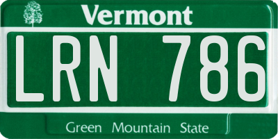 VT license plate LRN786