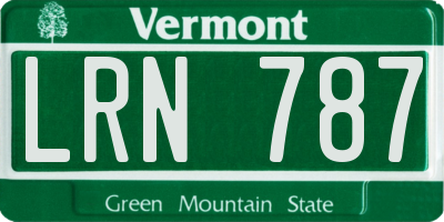 VT license plate LRN787
