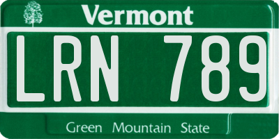 VT license plate LRN789
