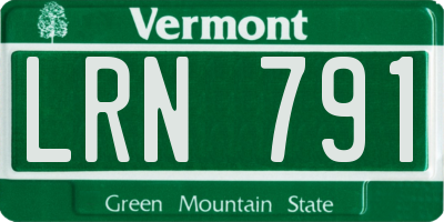 VT license plate LRN791