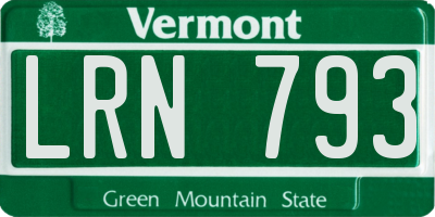 VT license plate LRN793