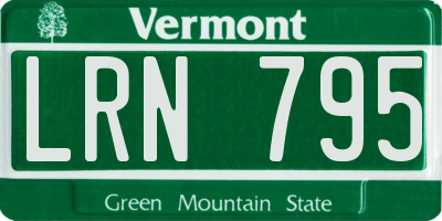 VT license plate LRN795