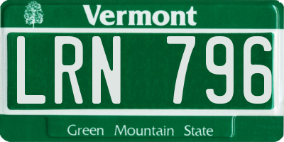 VT license plate LRN796