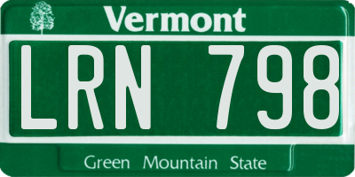 VT license plate LRN798