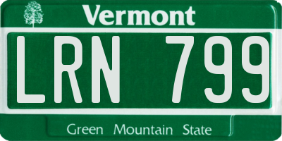 VT license plate LRN799