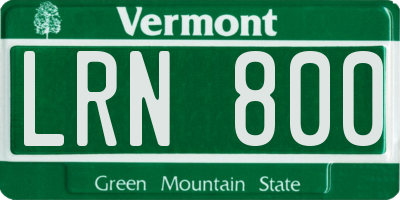 VT license plate LRN800