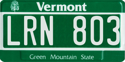 VT license plate LRN803