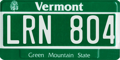 VT license plate LRN804