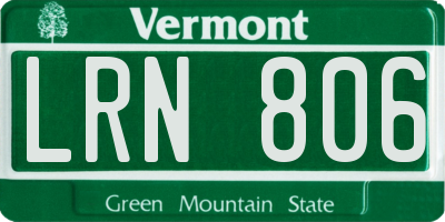 VT license plate LRN806