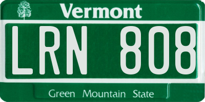 VT license plate LRN808