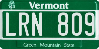 VT license plate LRN809