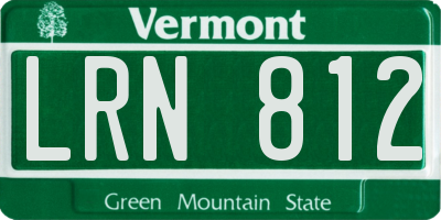 VT license plate LRN812