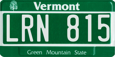 VT license plate LRN815