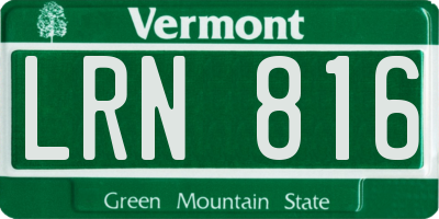 VT license plate LRN816