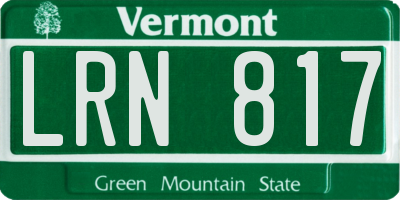 VT license plate LRN817