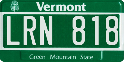 VT license plate LRN818