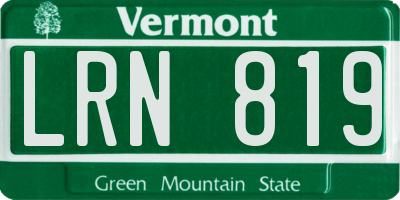 VT license plate LRN819