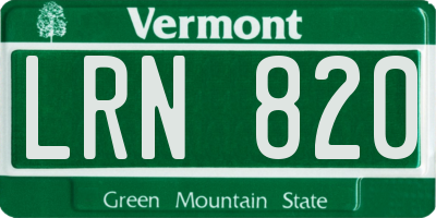 VT license plate LRN820