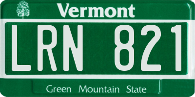 VT license plate LRN821