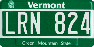 VT license plate LRN824