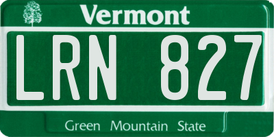 VT license plate LRN827