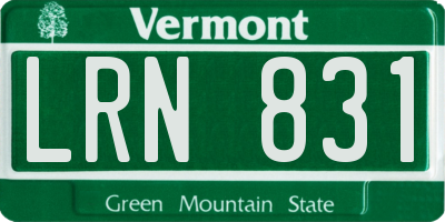 VT license plate LRN831