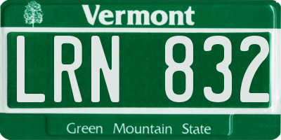 VT license plate LRN832