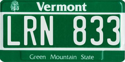 VT license plate LRN833