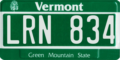 VT license plate LRN834