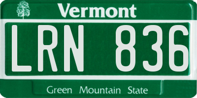 VT license plate LRN836