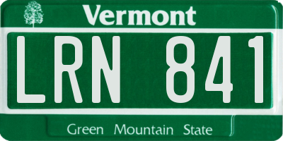 VT license plate LRN841