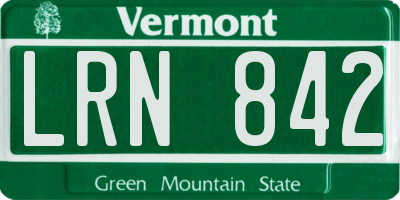 VT license plate LRN842