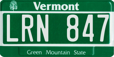 VT license plate LRN847