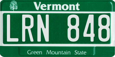 VT license plate LRN848