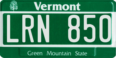 VT license plate LRN850
