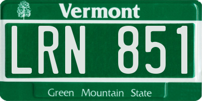 VT license plate LRN851