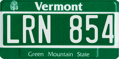 VT license plate LRN854