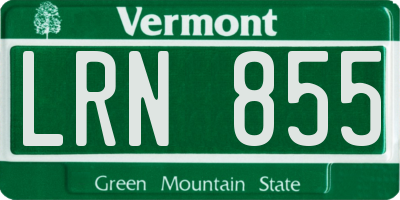 VT license plate LRN855