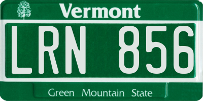 VT license plate LRN856