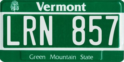 VT license plate LRN857