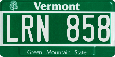 VT license plate LRN858