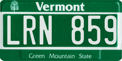 VT license plate LRN859