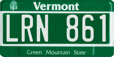 VT license plate LRN861