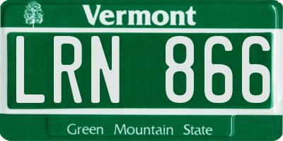 VT license plate LRN866