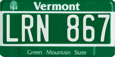 VT license plate LRN867
