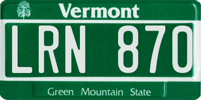 VT license plate LRN870